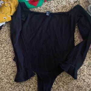Black long-sleeve body suit